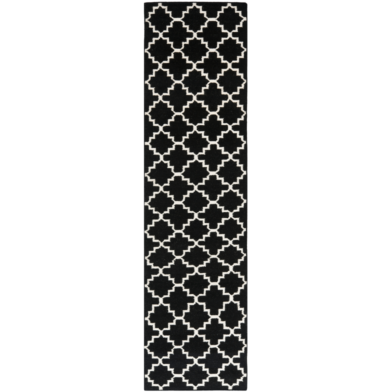 SAFAVIEH Dhurries DHU554L Handwoven Black / Ivory Rug - 8' Square
