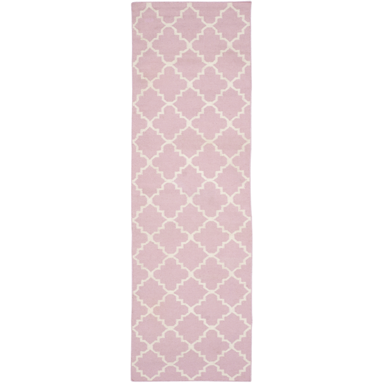 SAFAVIEH Dhurries DHU554P Handwoven Pink / Ivory Rug - 2' 6 X 8'