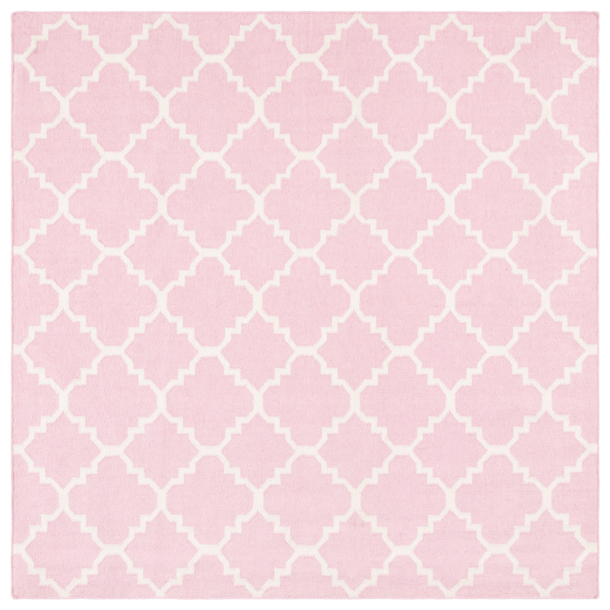 SAFAVIEH Dhurries DHU554P Handwoven Pink / Ivory Rug - 6' Square