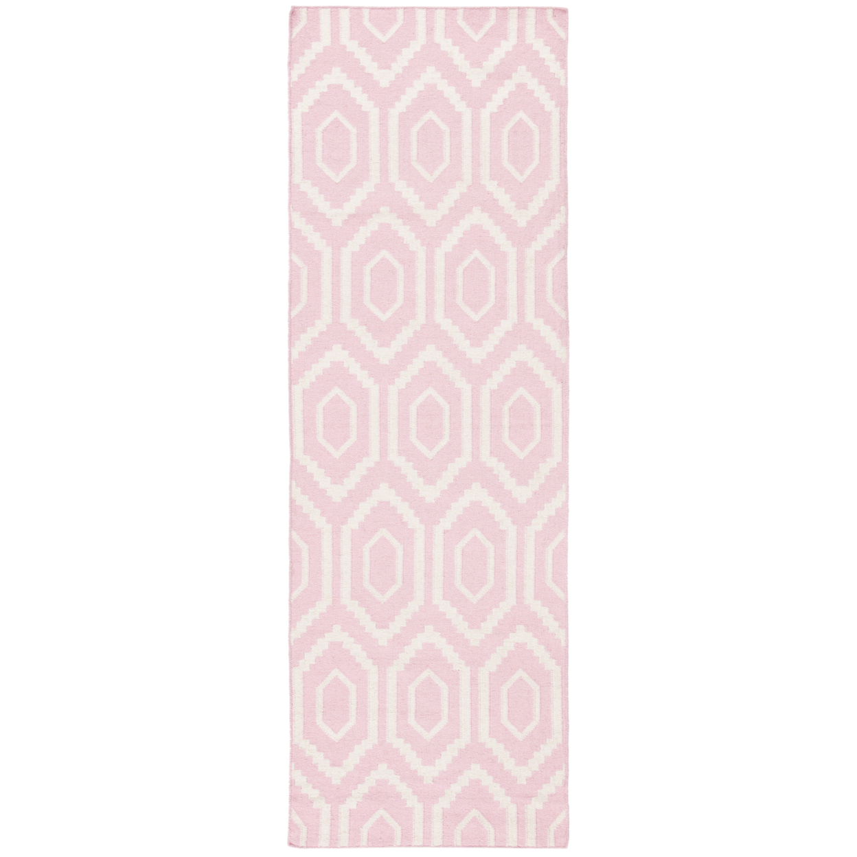 SAFAVIEH DHU556C Dhurries Pink / Ivory - 2' 6 X 12'