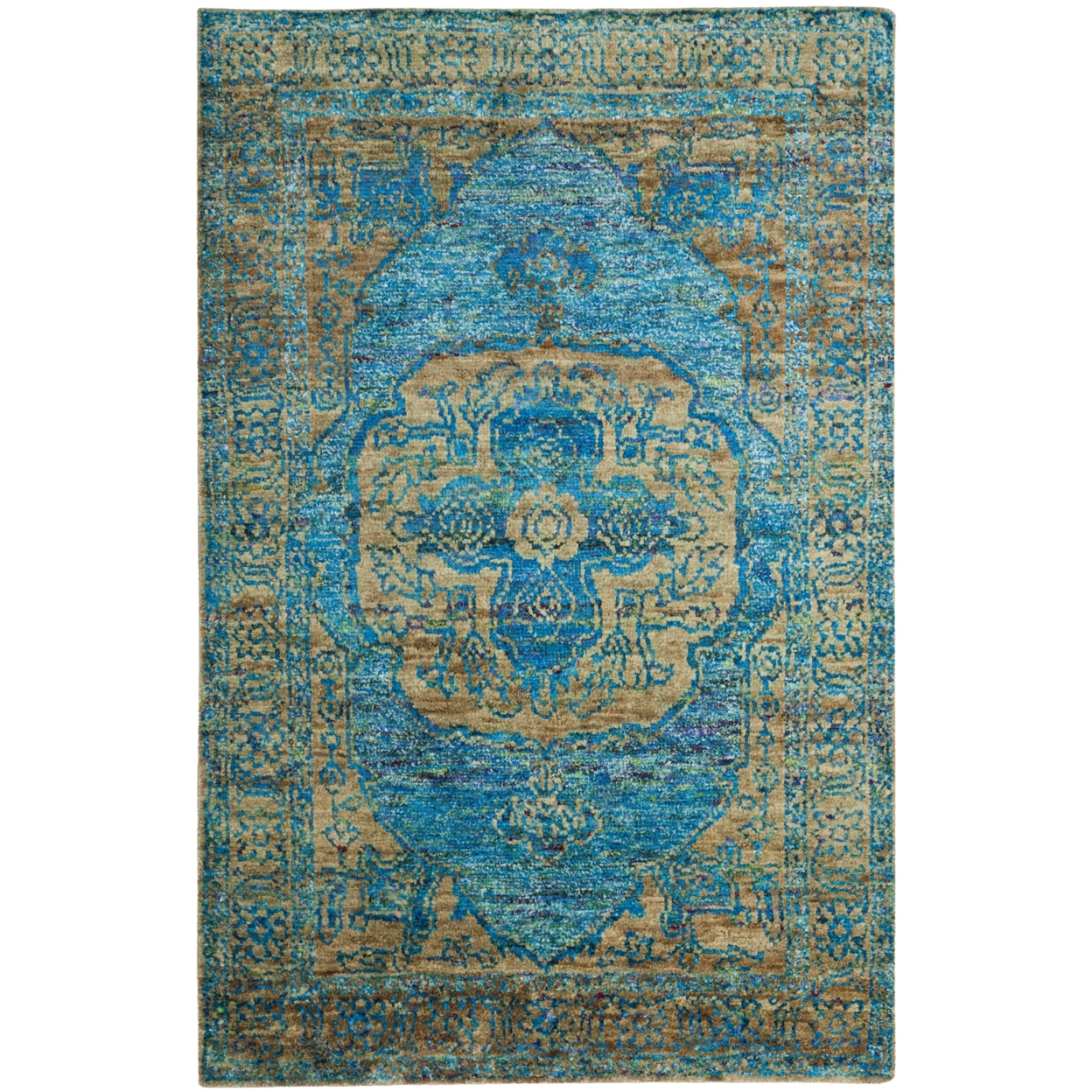 SAFAVIEH Tangier TGR603B Hand-knotted Teal / Beige Rug - 5' X 8'