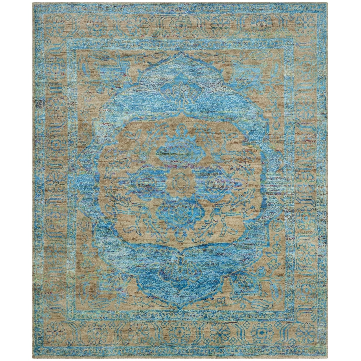 SAFAVIEH Tangier TGR603B Hand-knotted Teal / Beige Rug - 8' X 10'