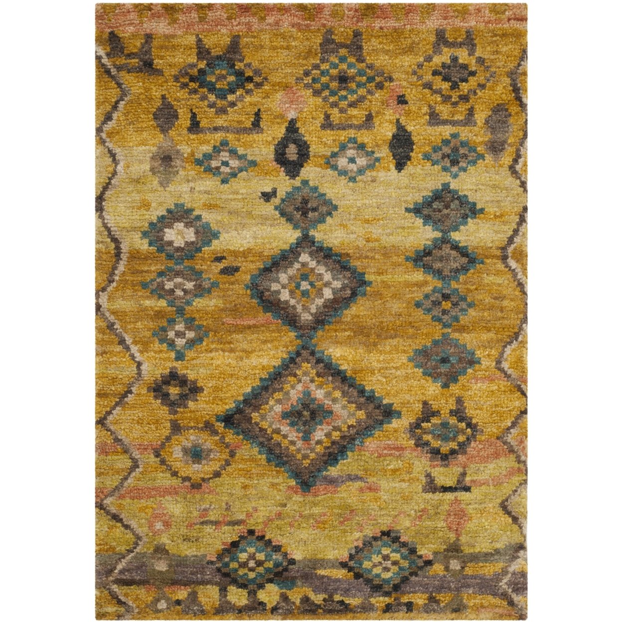 SAFAVIEH Tangier Collection TGR652A Hand-knotted Gold Rug - 5' X 8'
