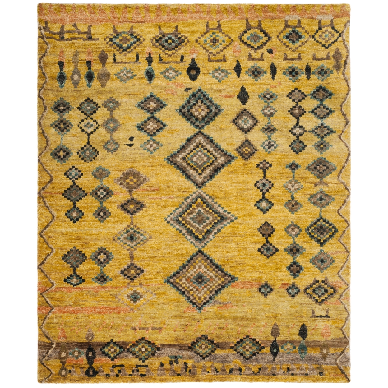 SAFAVIEH Tangier Collection TGR652A Hand-knotted Gold Rug - 8' X 10'