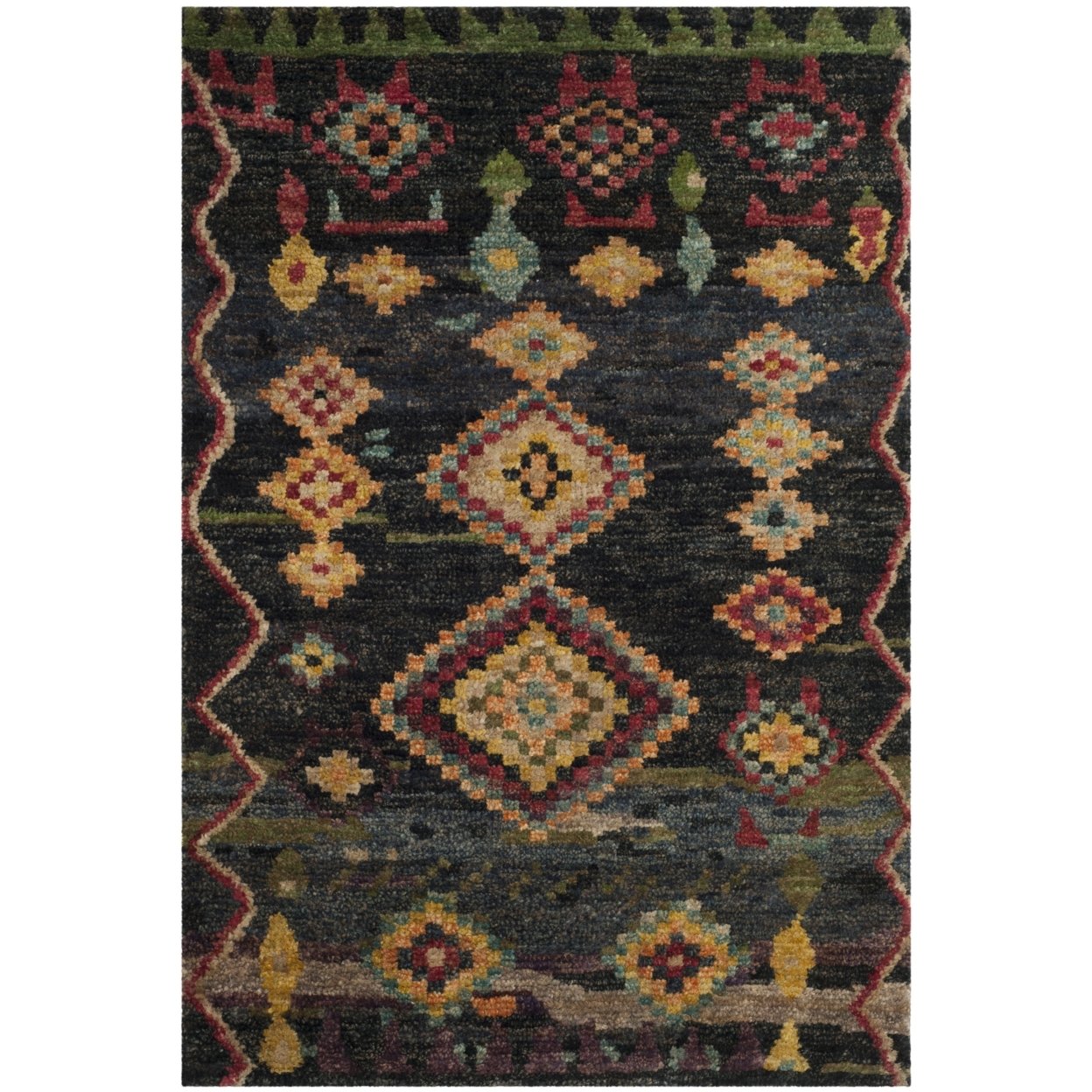 SAFAVIEH Tangier Collection TGR652B Hand-knotted Black Rug - 4' X 6'