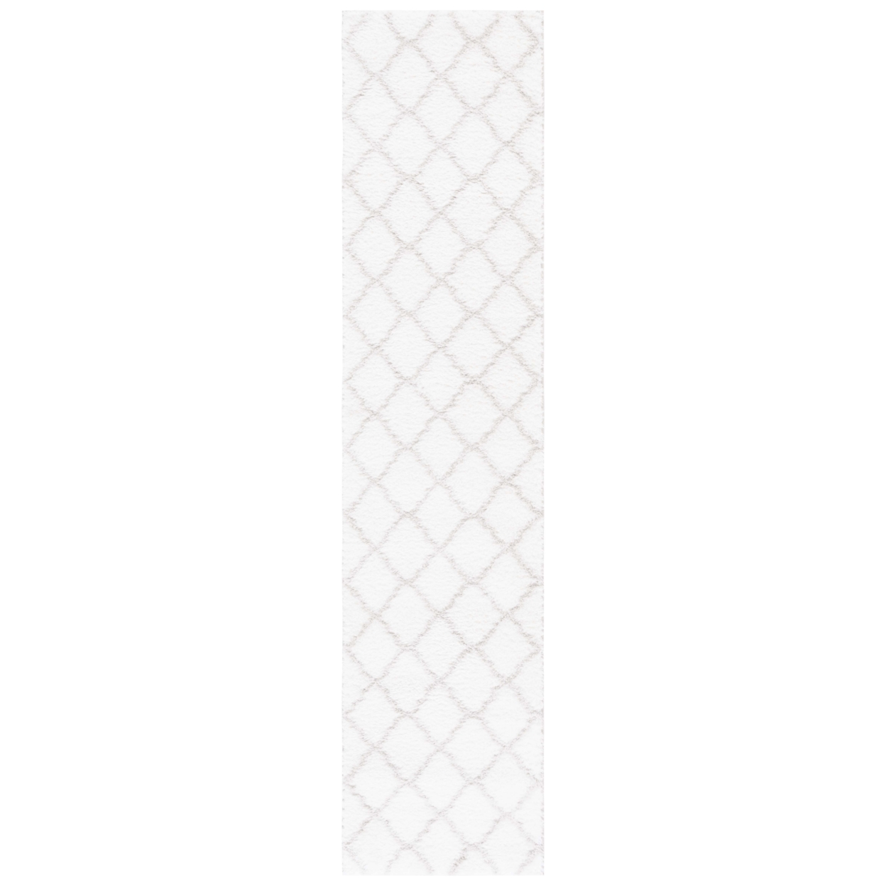 SAFAVIEH Tahoe Shag Collection THO675A White / Silver Rug - 6'-7 X 6'-7 Square