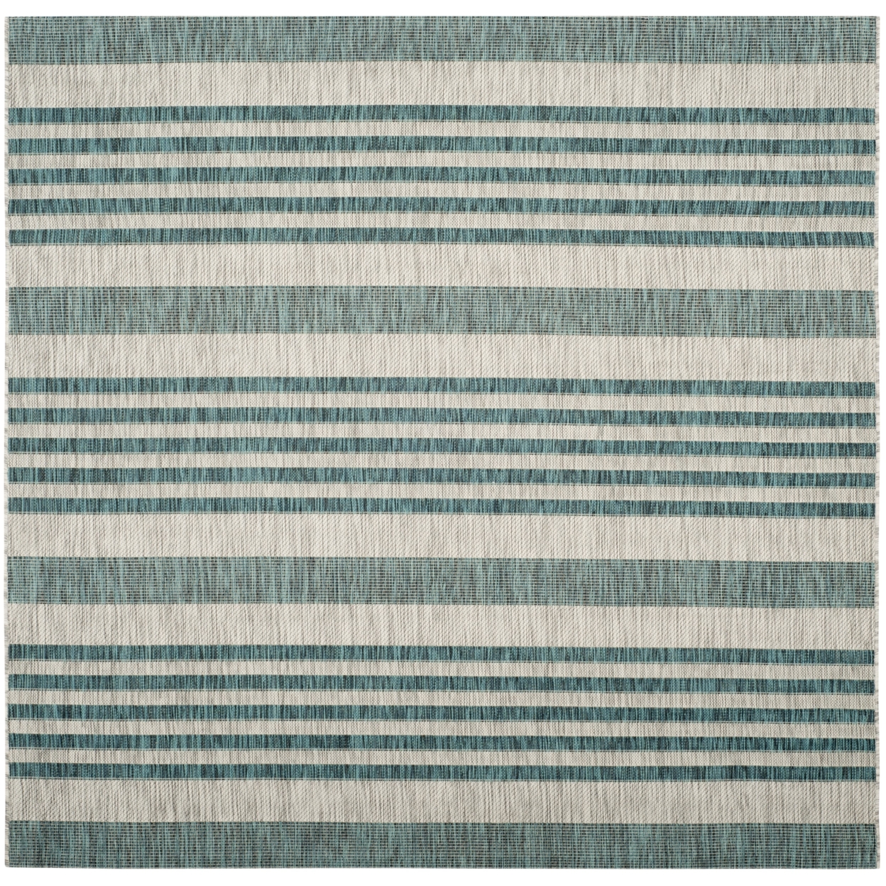 SAFAVIEH Outdoor CY8062-37212 Courtyard Grey / Blue Rug - 6' 7 Square