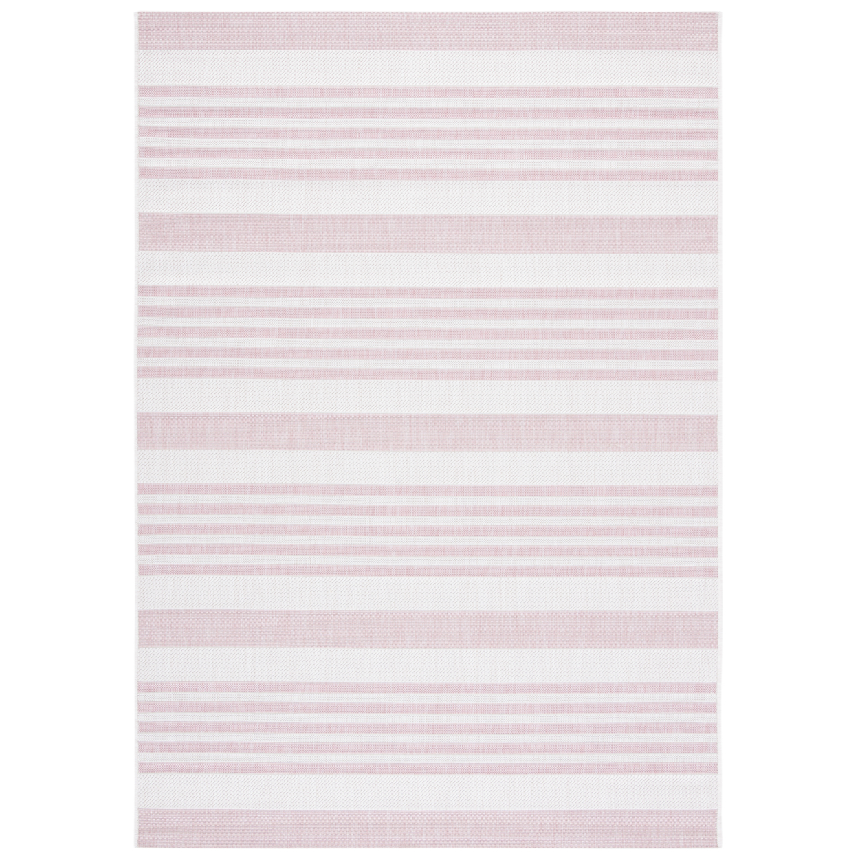 SAFAVIEH Outdoor CY8062-56212 Courtyard Ivory / Soft Pink Rug - 4' X 5' 7