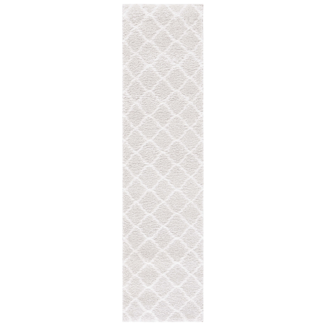 SAFAVIEH Tahoe Shag Collection THO675G Silver / White Rug - 2' X 9'