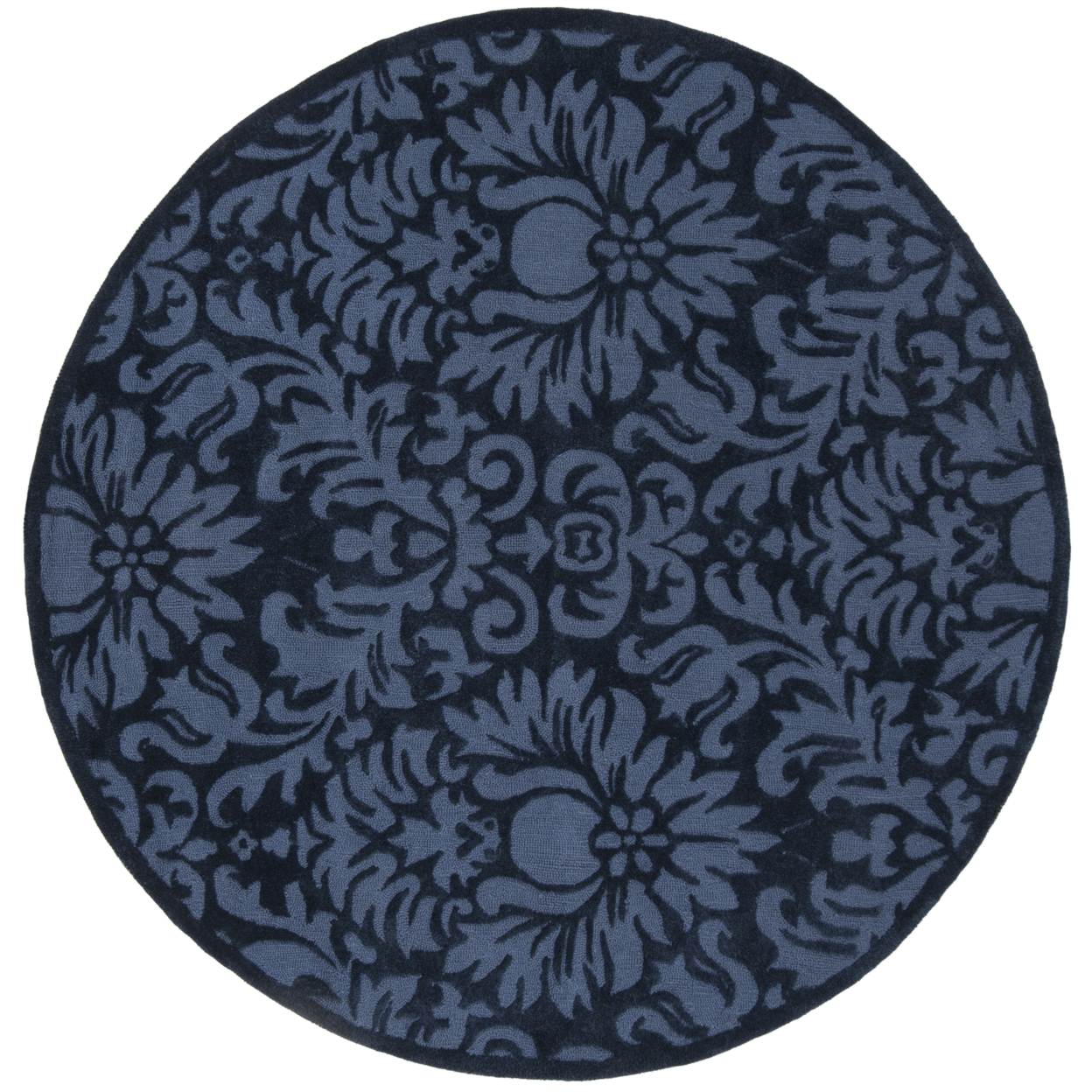 SAFAVIEH Total Performance TLP714I Hand-hooked Navy Rug - 8' Round