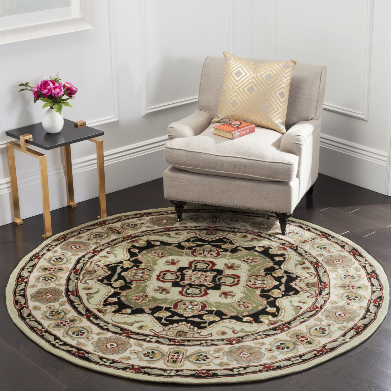 SAFAVIEH Total Performance TLP718A Soft Green / Ivory Rug - 6' Round