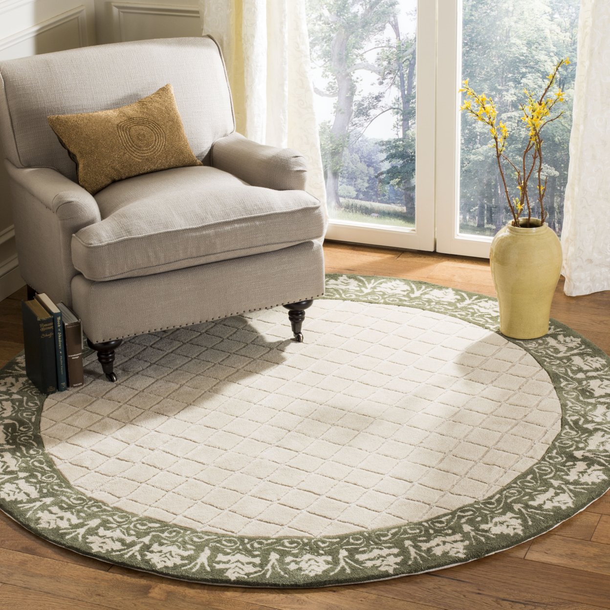 SAFAVIEH Total Performance TLP755A Ivory / Creme Rug - 8' Round