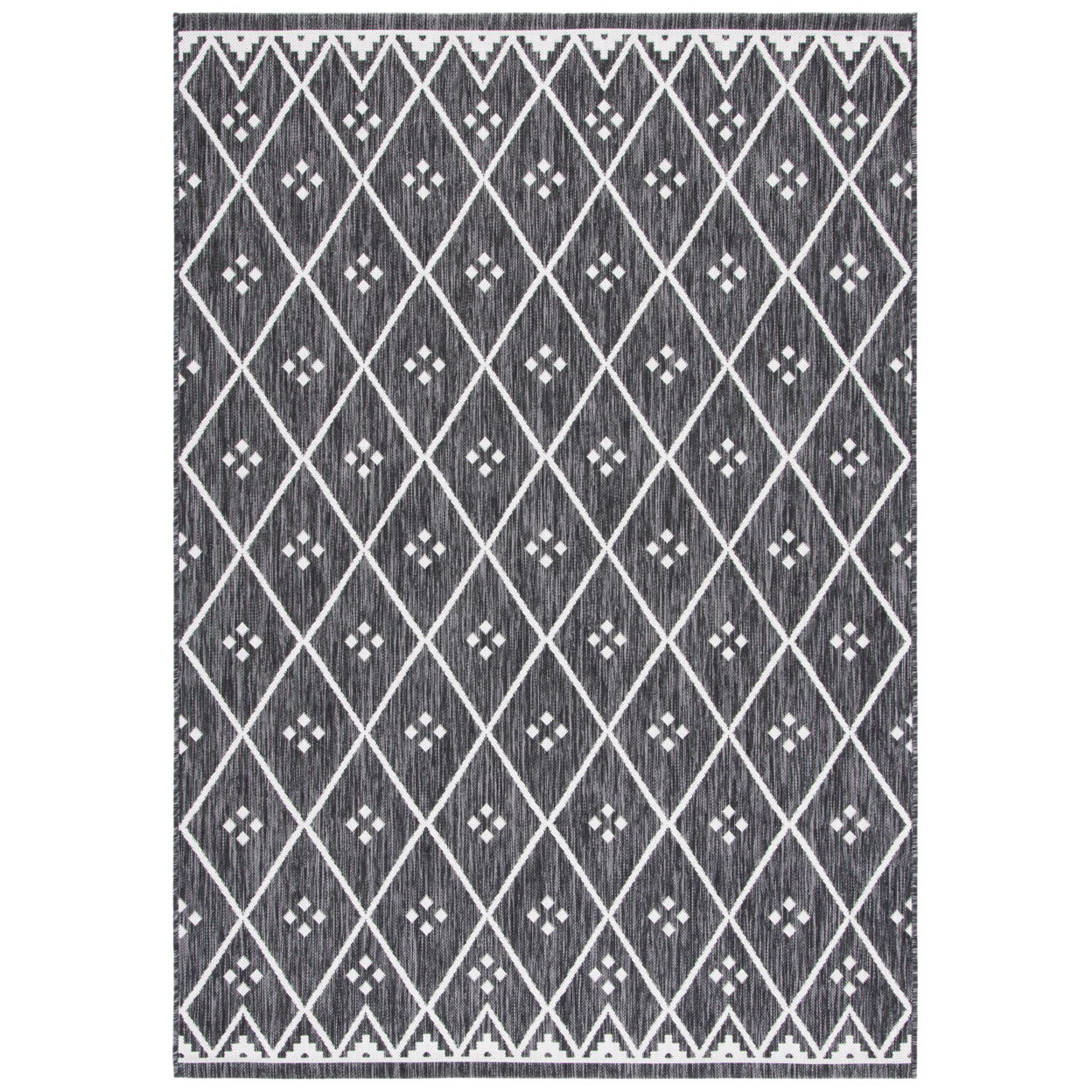 SAFAVIEH Indoor Outdoor CY8303-537 Courtyard Black / Ivory Rug - 6' 7 Square
