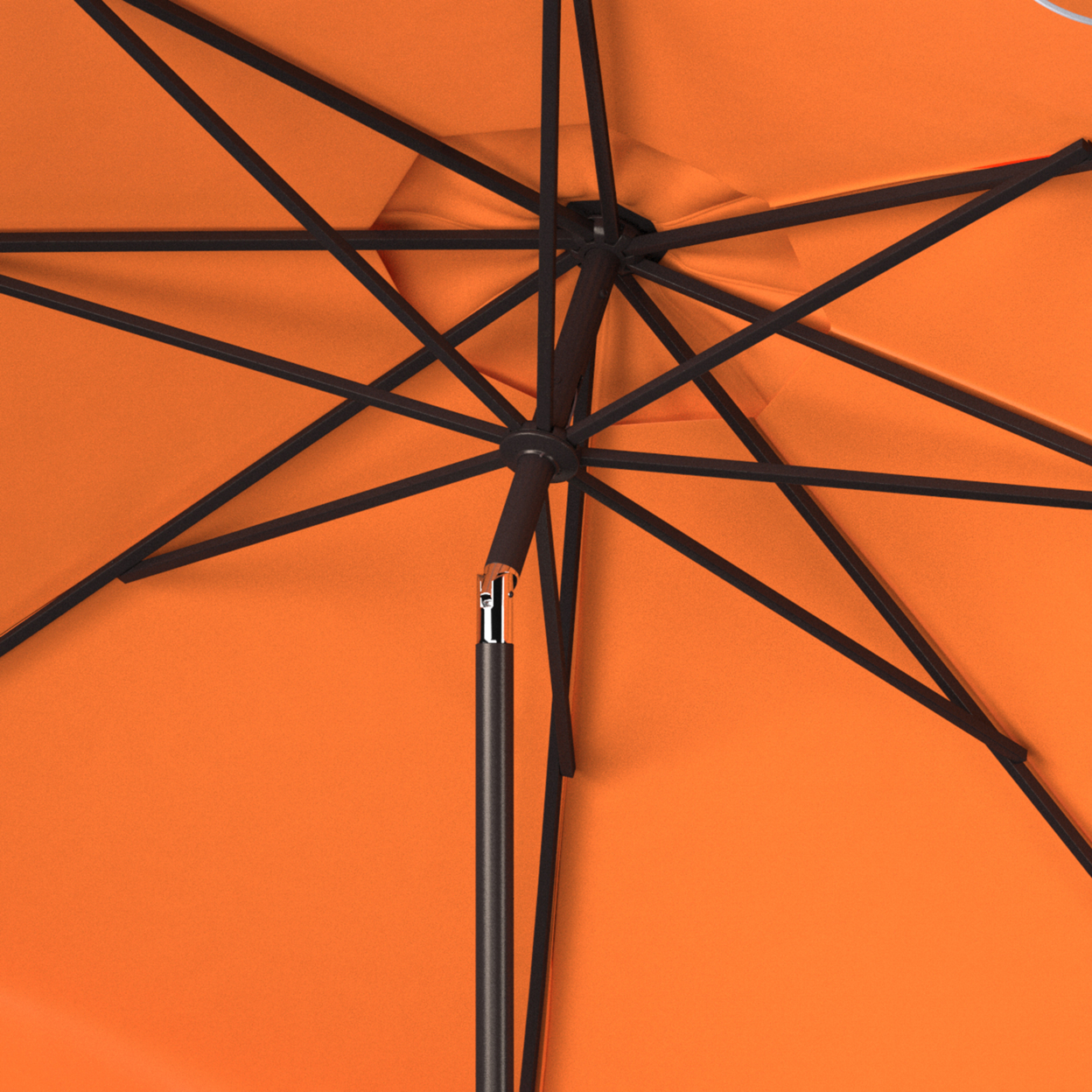 SAFAVIEH Outdoor Collection Venice Single Scallop 9-Foot Tilt Umbrella Orange