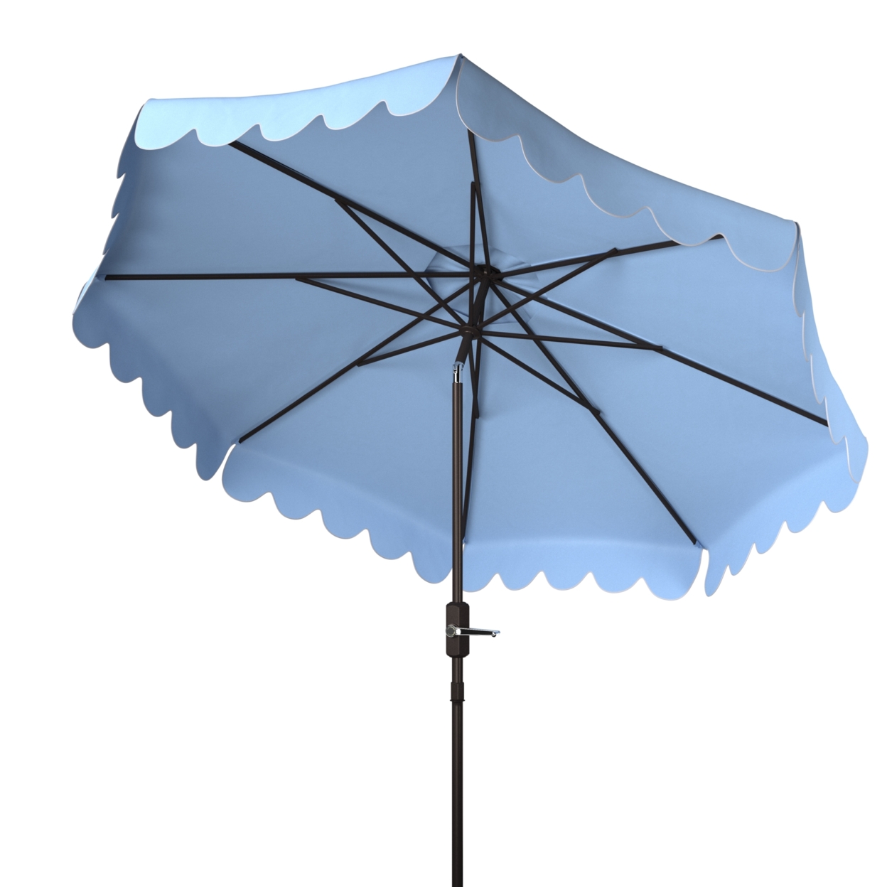 SAFAVIEH Outdoor Collection Venice 9-Foot Umbrella Baby Blue / White