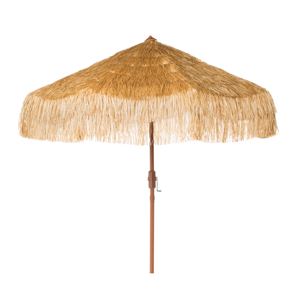 SAFAVIEH Outdoor Collection Tiki 9-Foot Crank Umbrella Tan