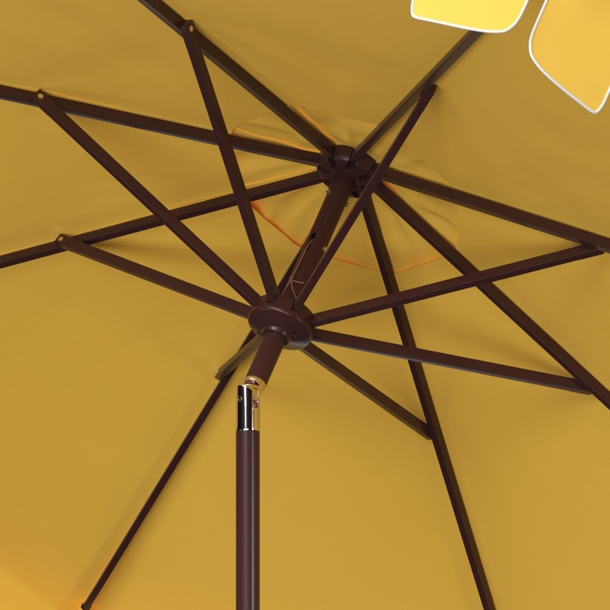 SAFAVIEH Outdoor Collection Zimmerman 11-Foot Round Market Umbrella Yellow