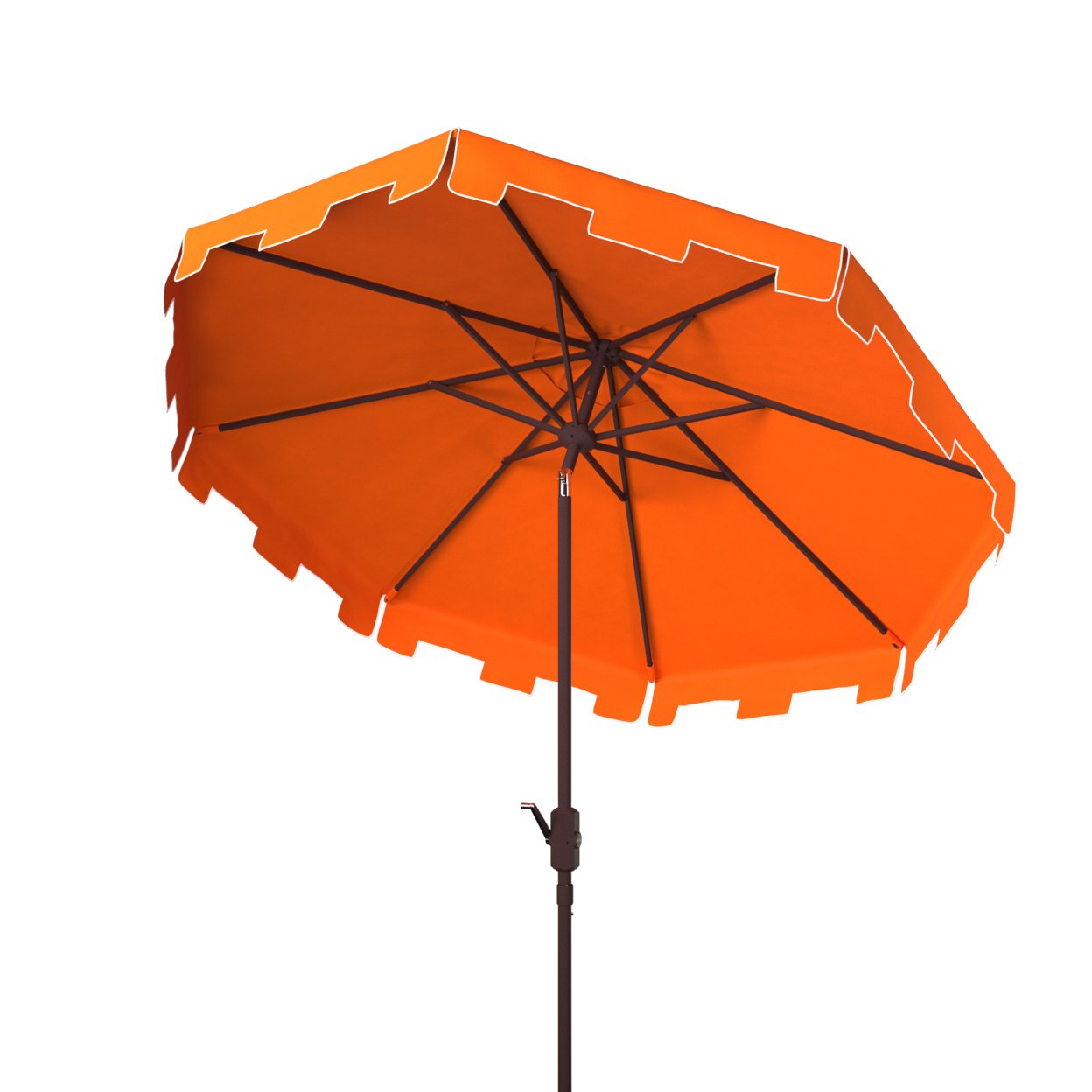 SAFAVIEH Outdoor Collection Zimmerman 11-Foot Round Market Umbrella Orange
