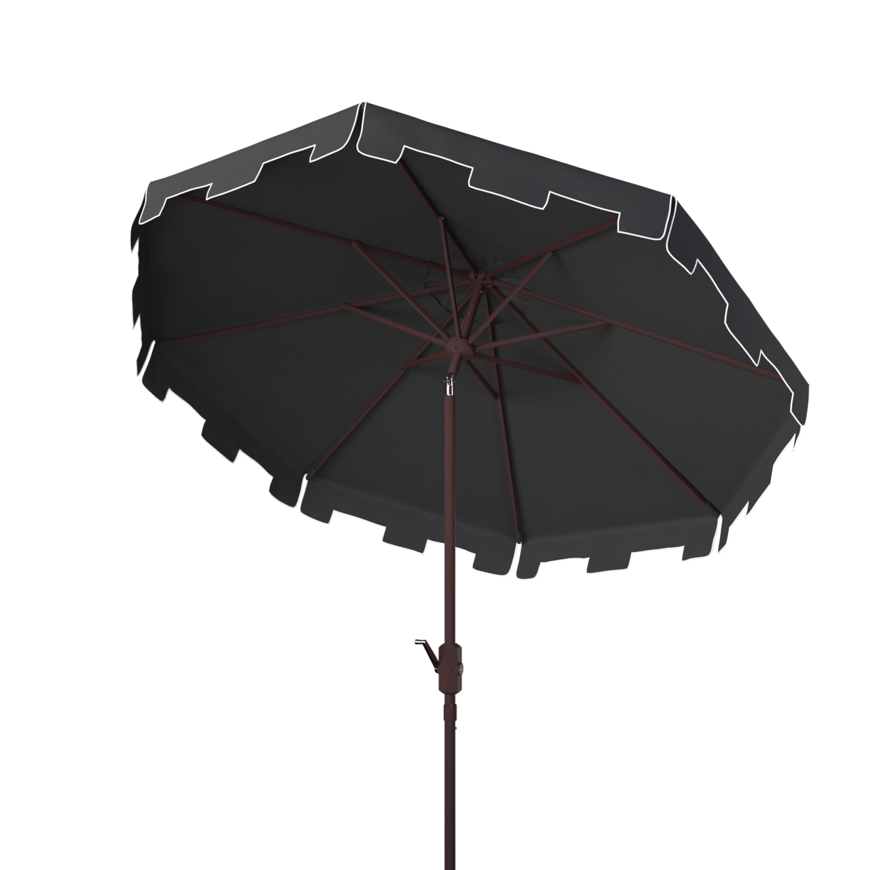 SAFAVIEH Outdoor Collection Zimmerman 11-Foot Round Market Umbrella Black