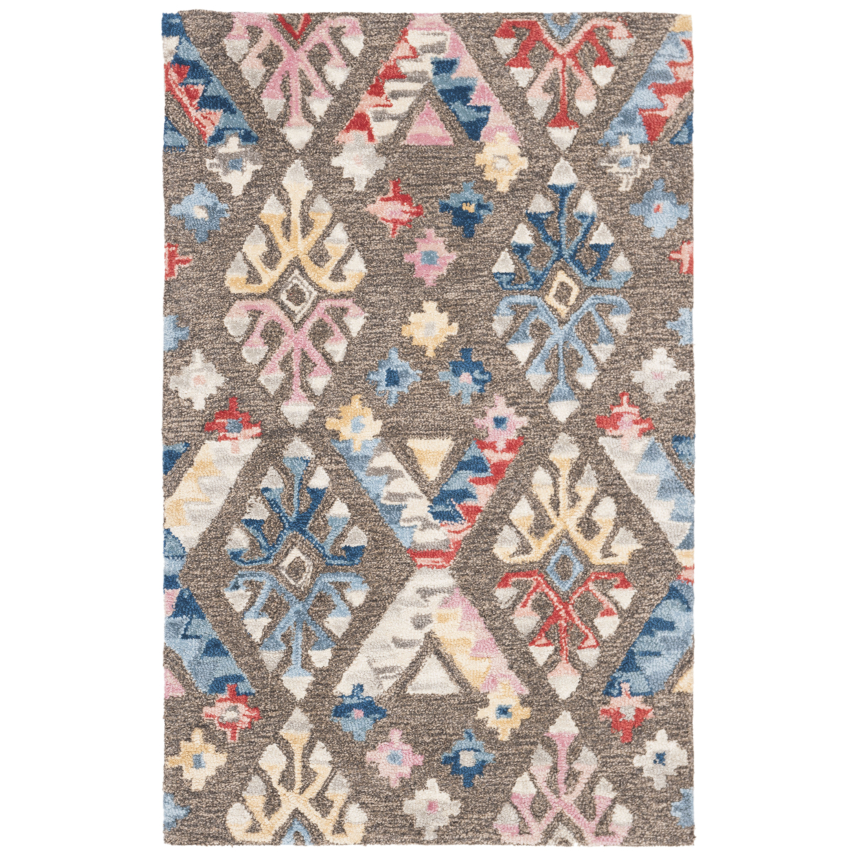 SAFAVIEH Micro-Loop Collection MLP351F Grey / Blue Rug - 5' Square