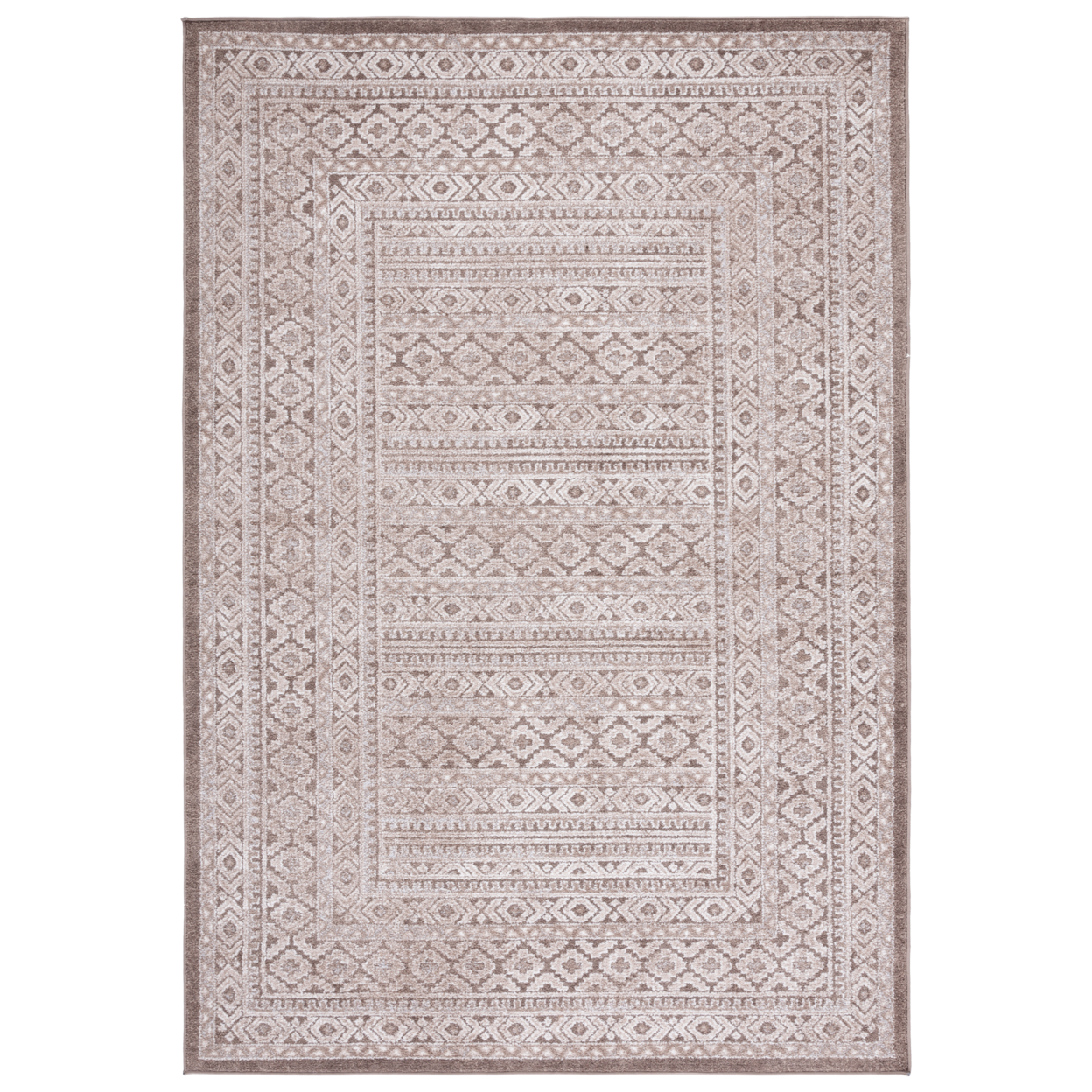 SAFAVIEH Toscana Collection TOS658A Ivory / Brown Rug - 2' X 9'