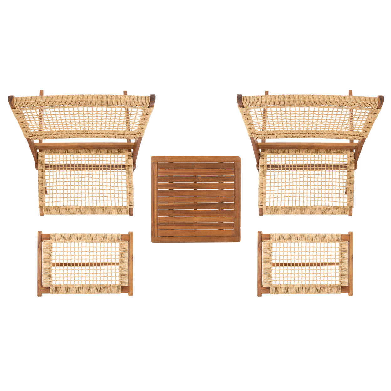 SAFAVIEH Outdoor Collection Casella Set Natural / Light Brown