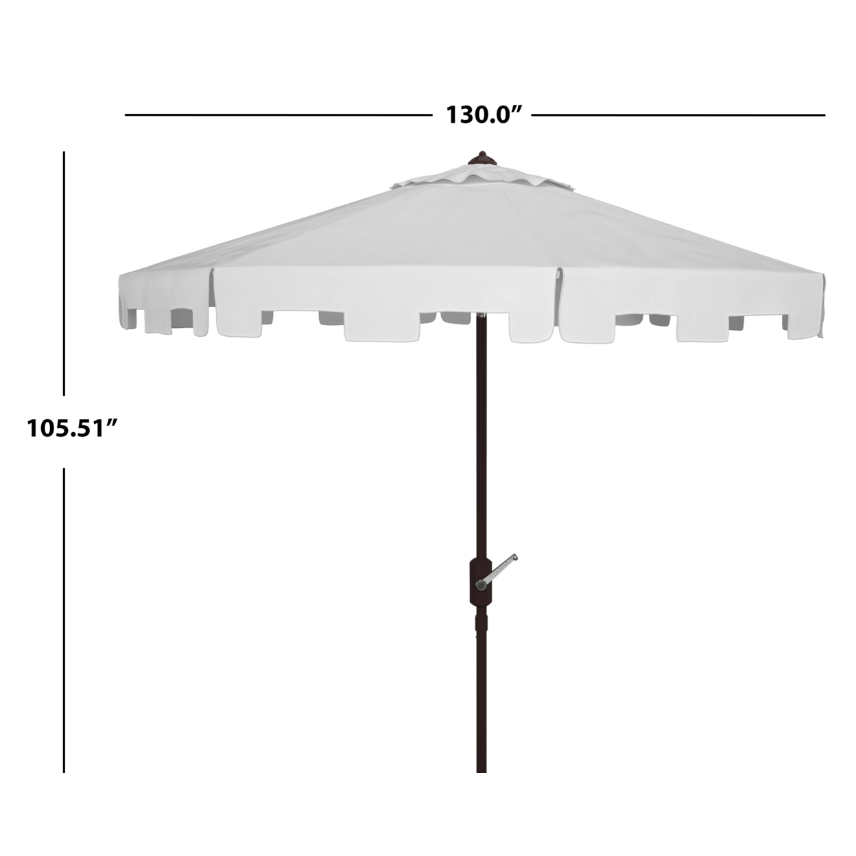 SAFAVIEH Outdoor Collection Zimmerman 11-Foot Round Market Umbrella White