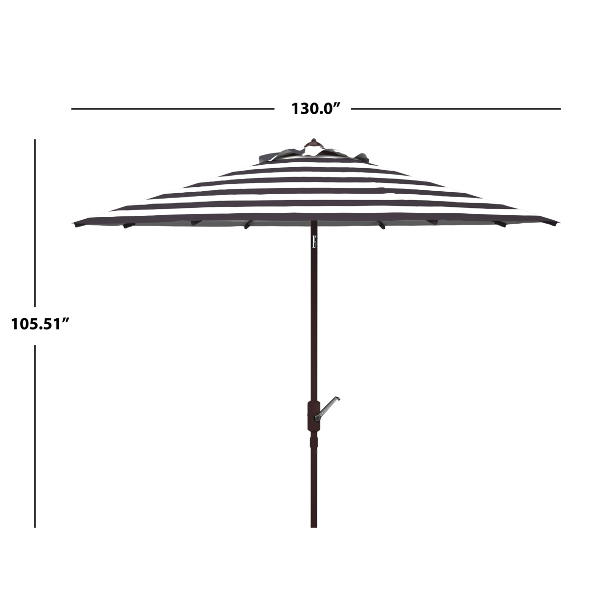 SAFAVIEH Outdoor Collection Iris Fashion Line 11-Foot Round Umbrella Black/White