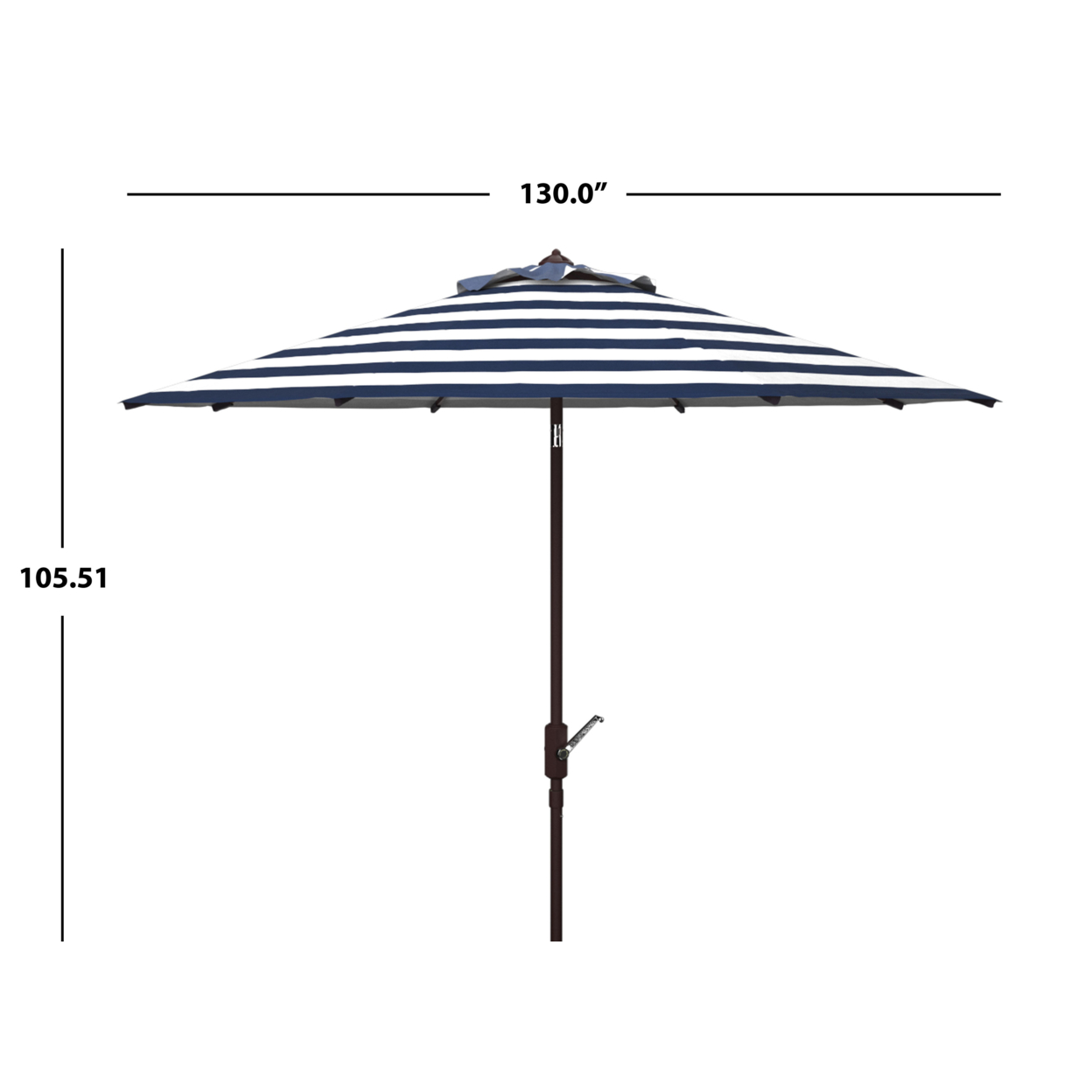 SAFAVIEH Outdoor Collection Iris Fashion Line 11-Foot Round Umbrella Navy/White