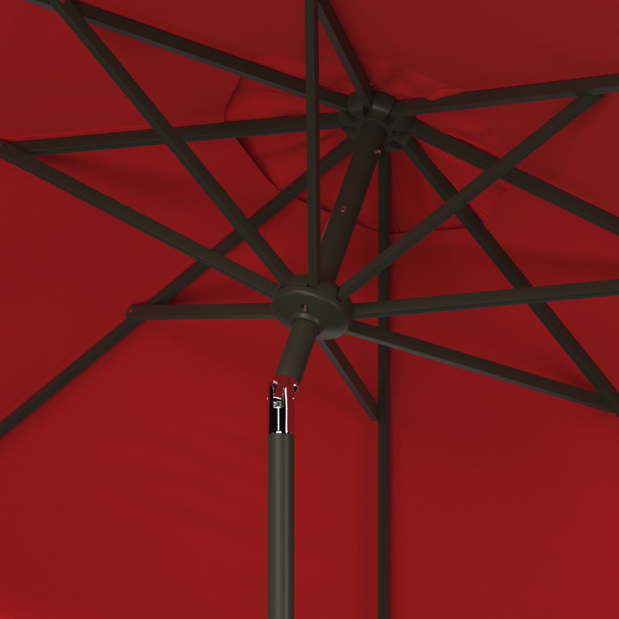 SAFAVIEH Outdoor Collection Venice 11-Foot Round Crank Umbrella Red
