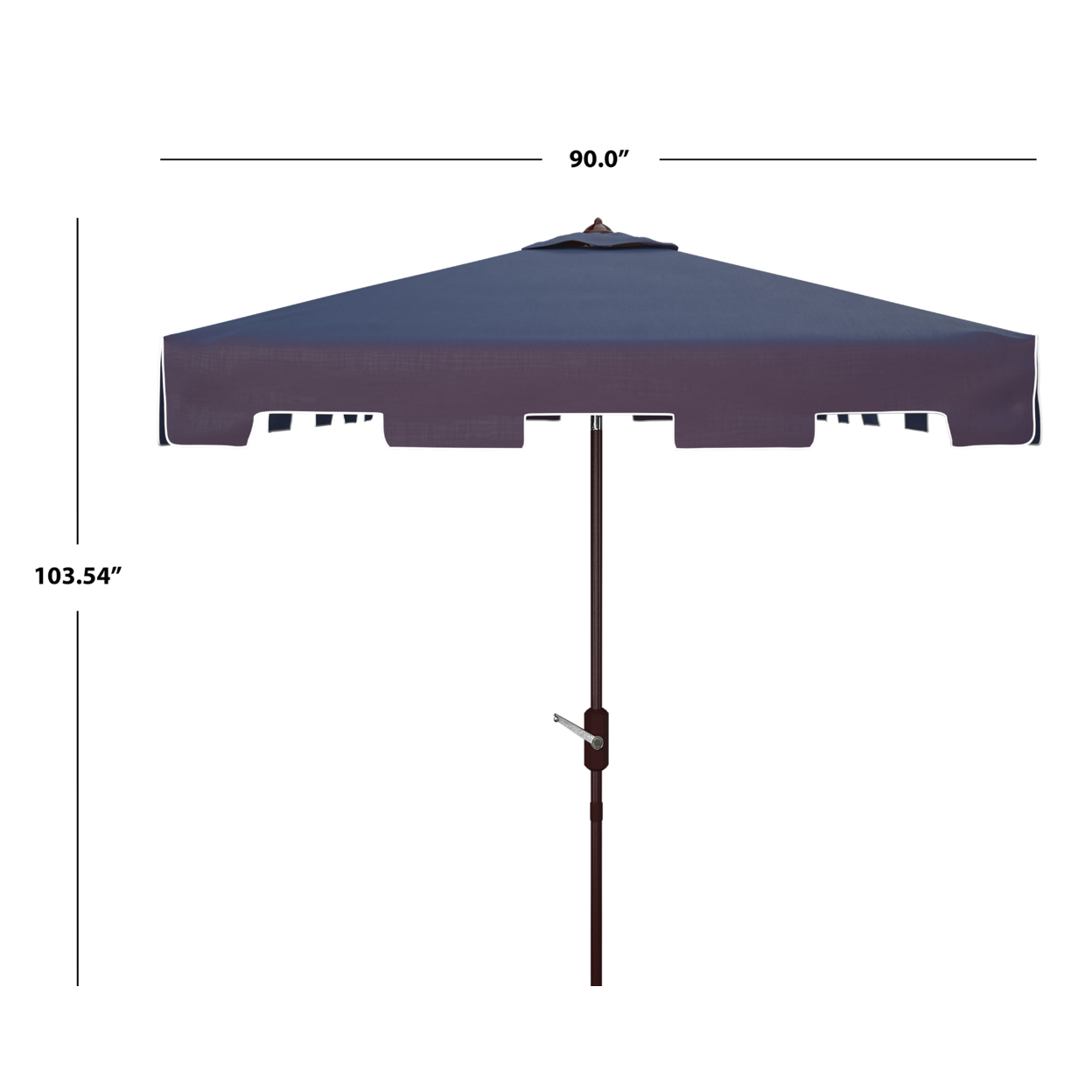 SAFAVIEH Outdoor Collection Zimmerman 7.5-Foot Square Market Umbrella Navy/White