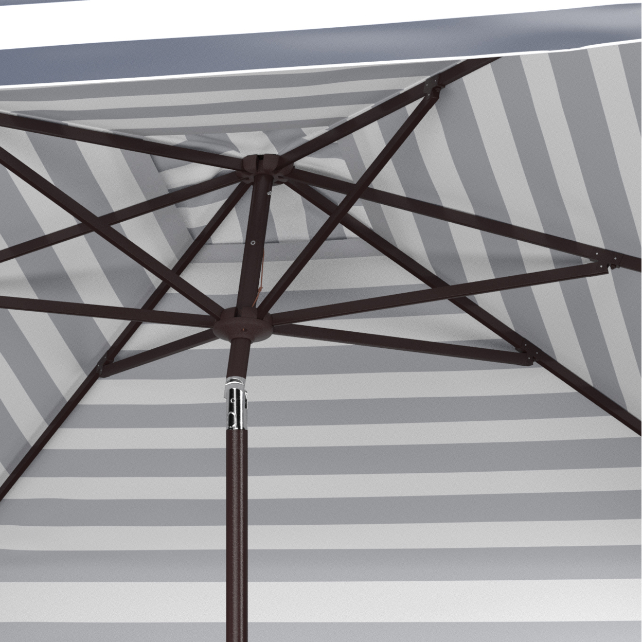 SAFAVIEH Outdoor Collection Elsa Fashion Line 7.5-Foot Square Umbrella Navy/White
