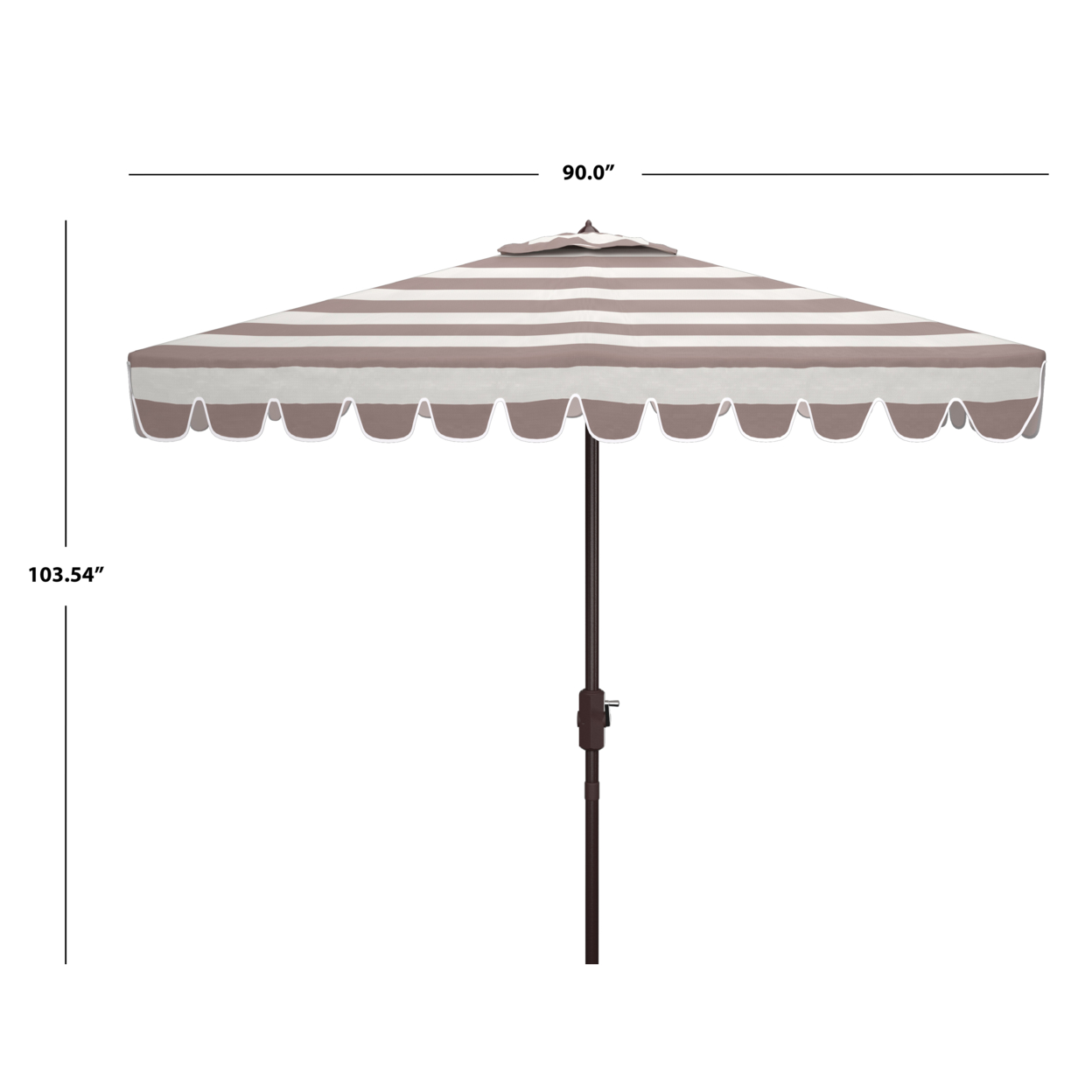 SAFAVIEH Outdoor Collection Vienna 7.5-Foot Square Crank Umbrella Grey/White