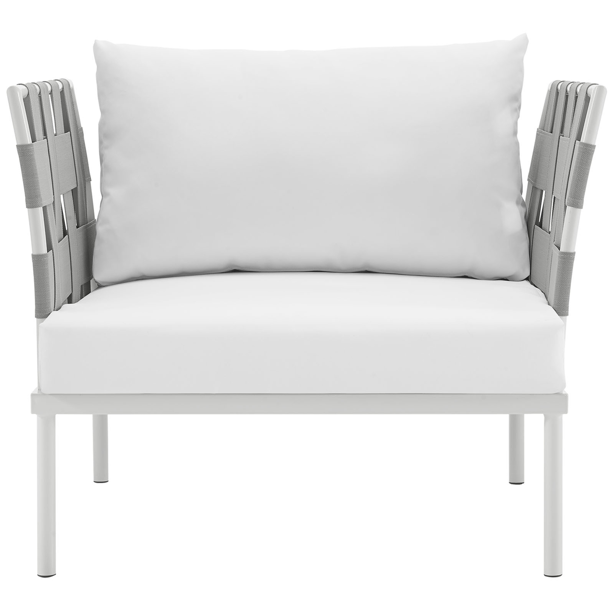 Harmony Outdoor Patio Aluminum Armchair, White White