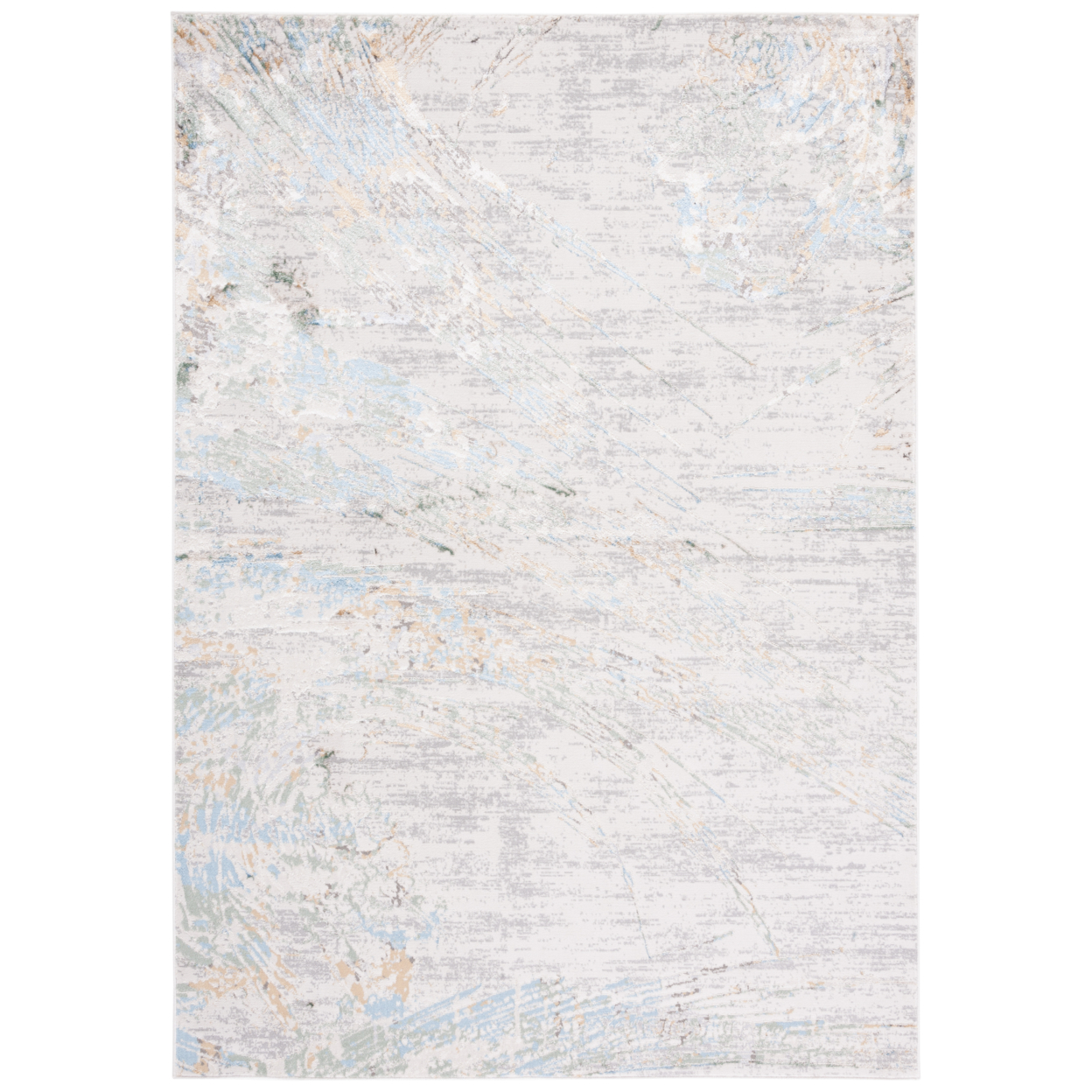 SAFAVIEH Bel Air Collection BLA228F Grey / Turquoise Rug - 6' 7 Square