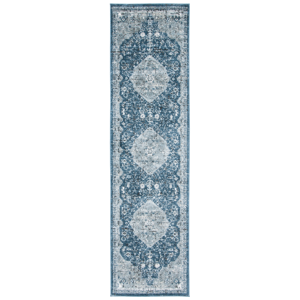 SAFAVIEH Oregon Collection ORE858N Navy / Ivory Rug - 2'-3 X 7'