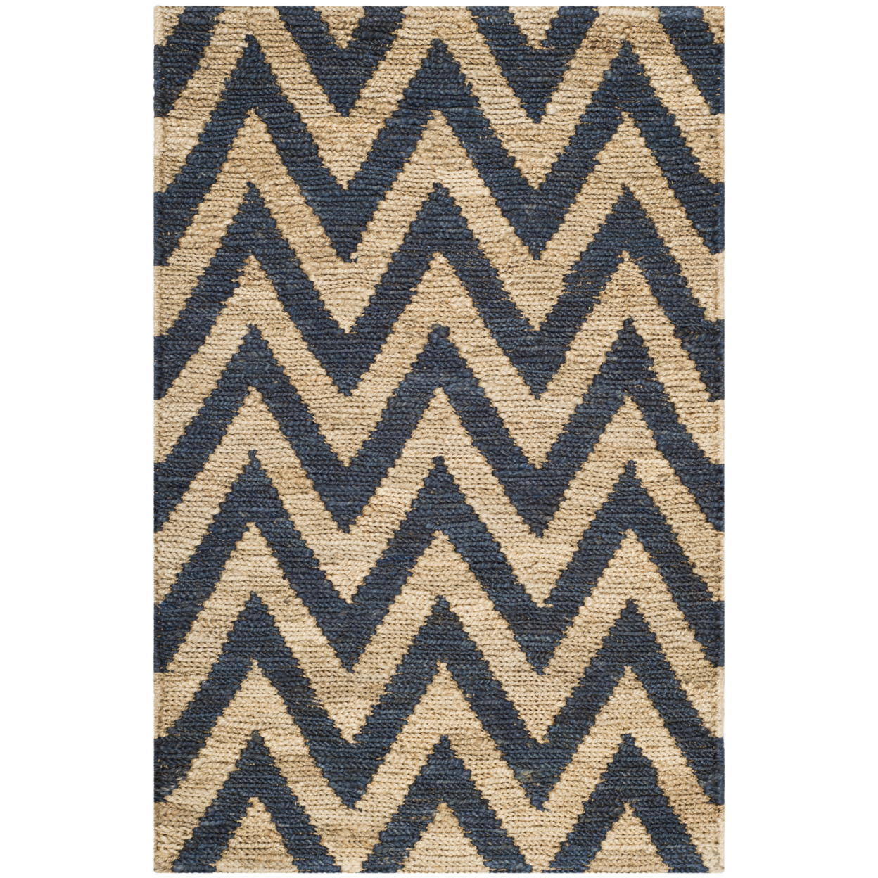 SAFAVIEH Organic ORG515B Hand-knotted Blue / Natural Rug - 2' 6 X 4'