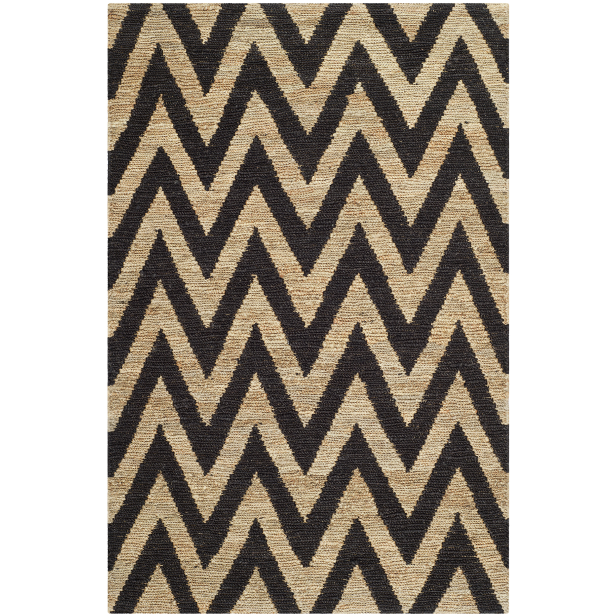 SAFAVIEH Organic ORG515A Hand-knotted Black / Natural Rug - 3' X 5'