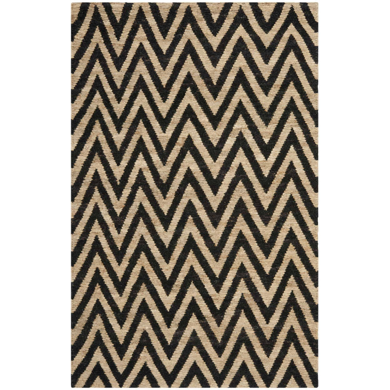 SAFAVIEH Organic ORG515A Hand-knotted Black / Natural Rug - 5' X 8'