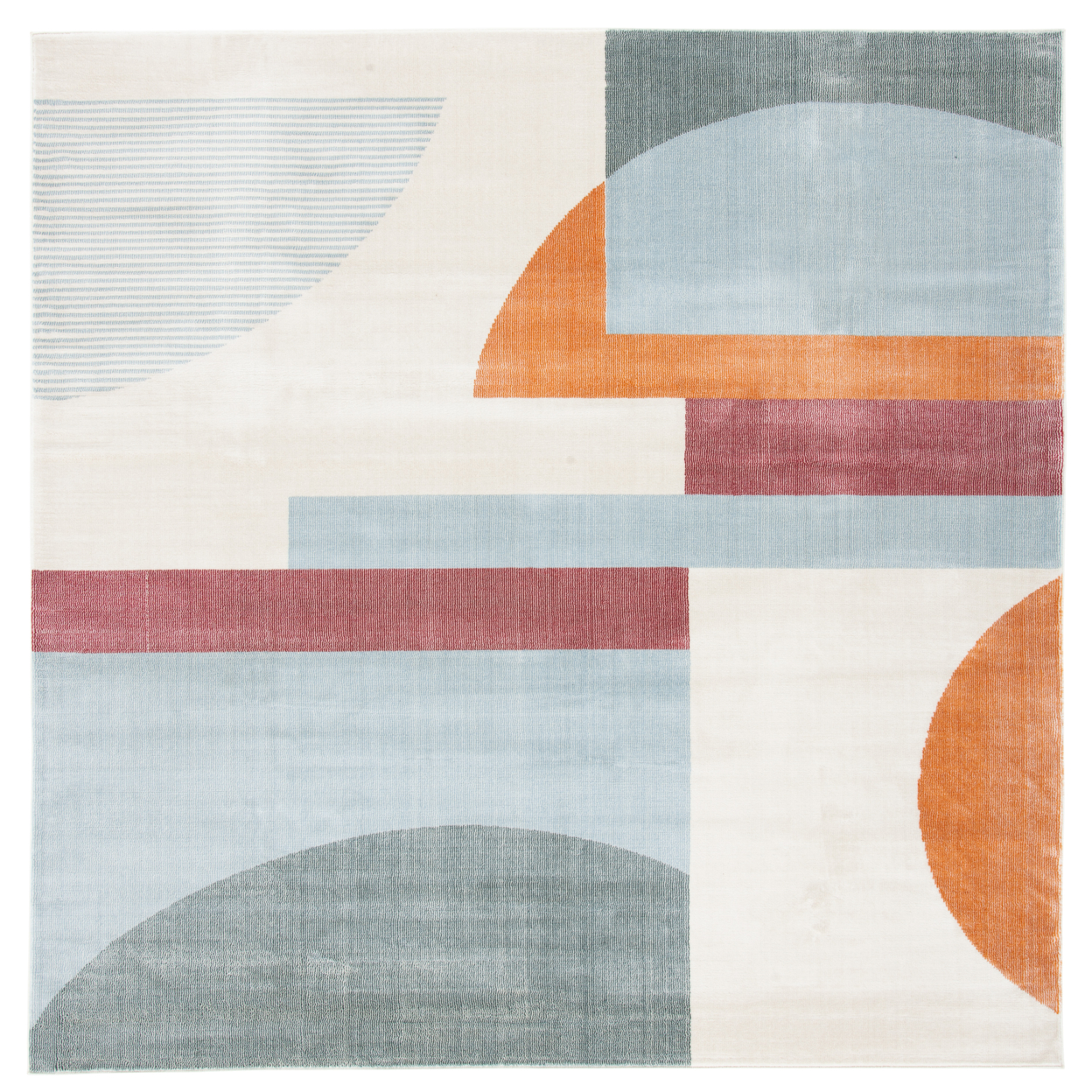 SAFAVIEH Orwell Collection ORW370A Ivory / Blue Rug - 5' 3 Square
