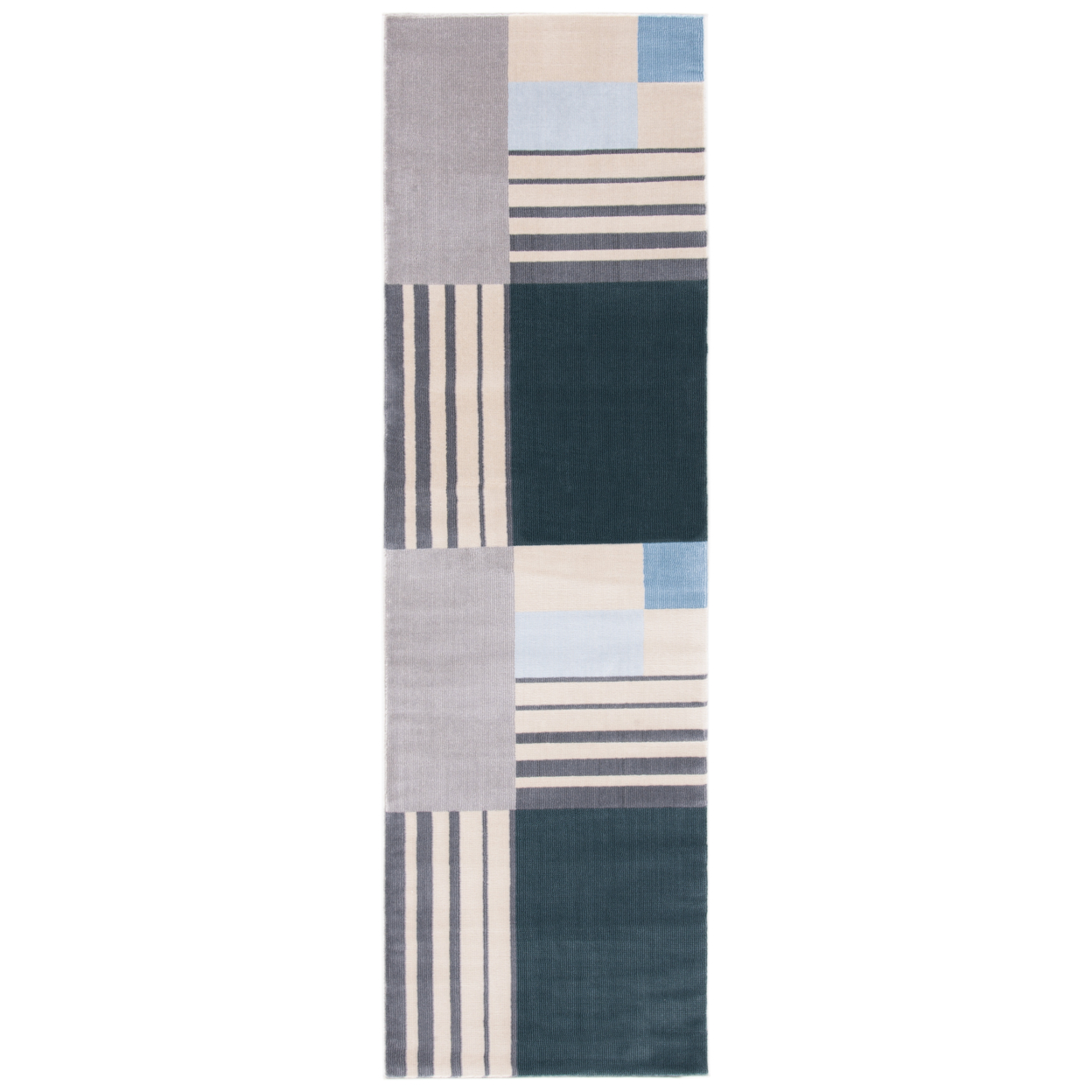 SAFAVIEH Orwell Collection ORW397H Charcoal / Beige Rug - 2' 2 X 7'