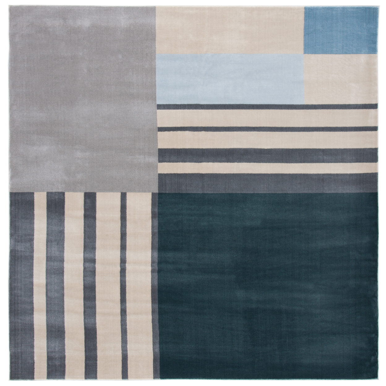 SAFAVIEH Orwell Collection ORW397H Charcoal / Beige Rug - 9' Square
