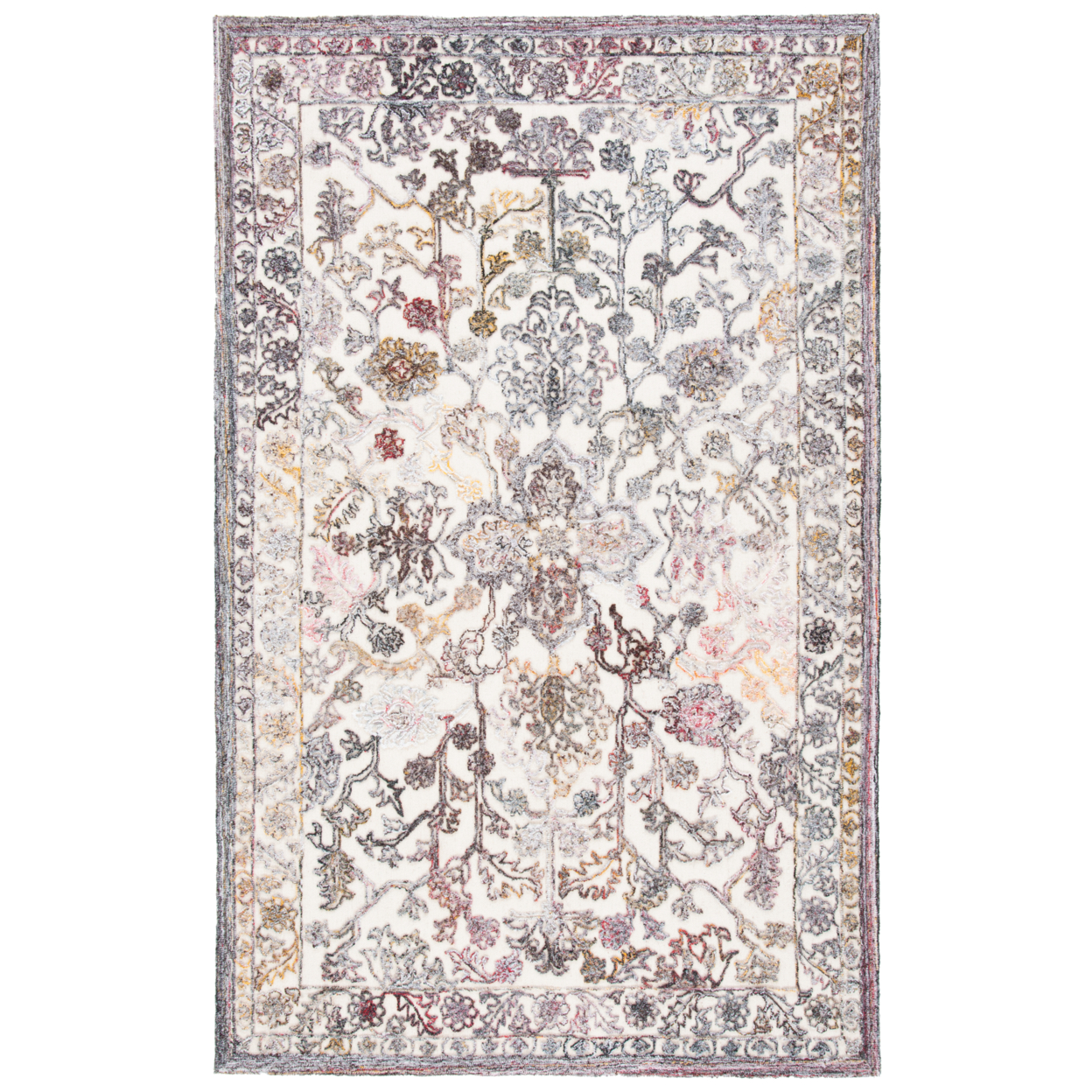 SAFAVIEH Trace Collection TRC303Q Handmade Red/Ivory Rug - 3' X 5'