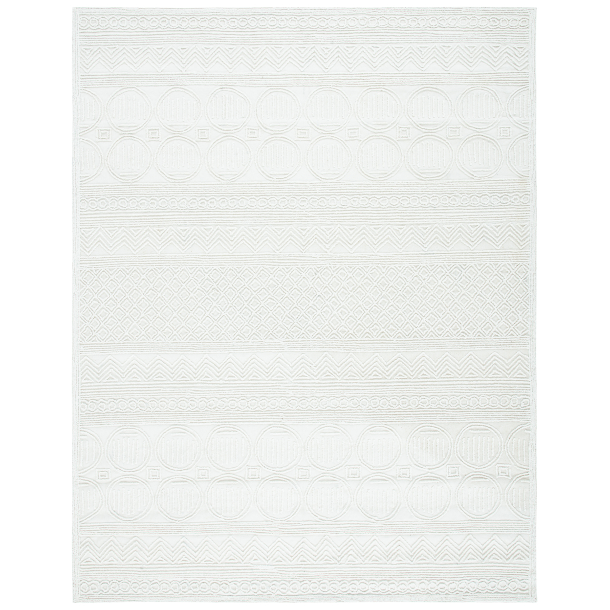 SAFAVIEH Trace Collection TRC402A Handmade Ivory Rug - 6' 6 Square