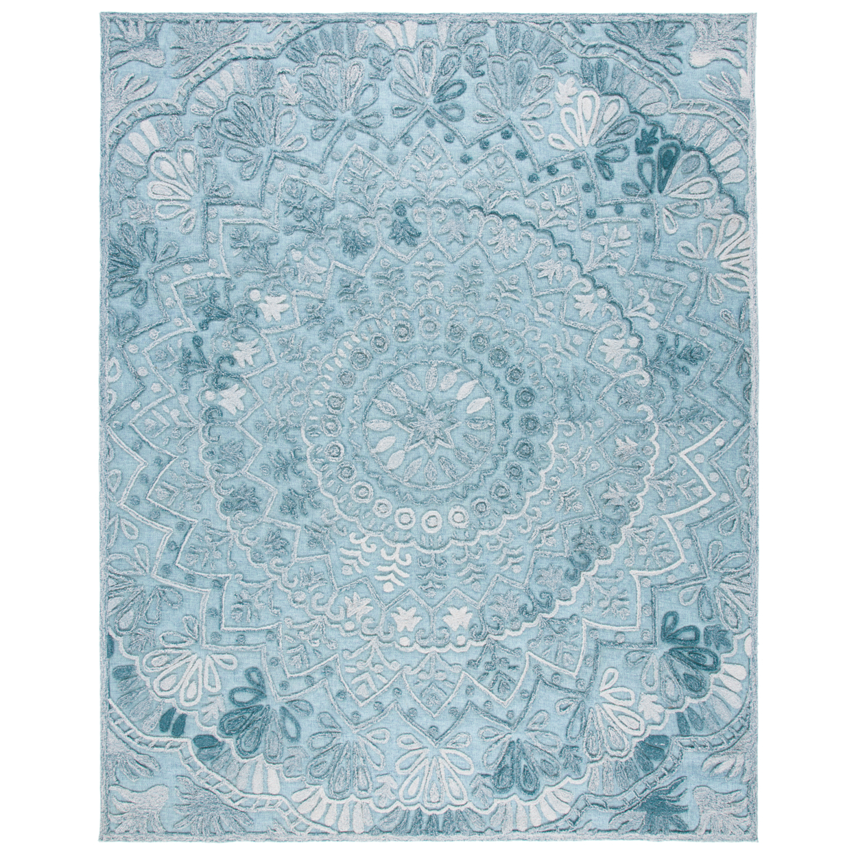 SAFAVIEH Trace Collection TRC601K Turquoise / Green Rug - 8' X 10'