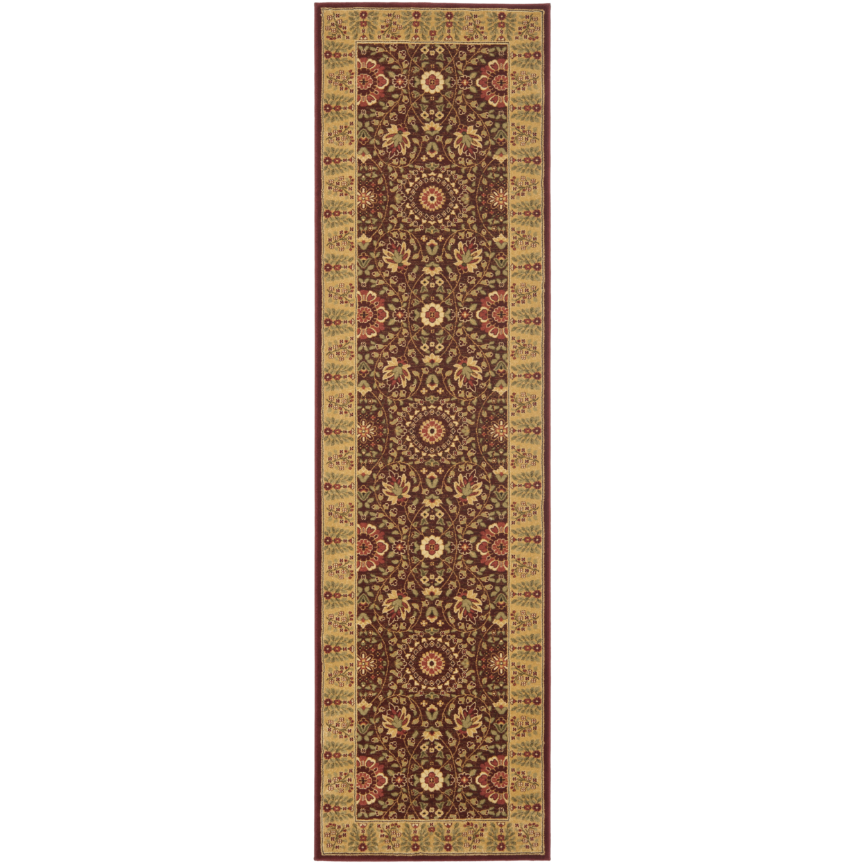 SAFAVIEH Treasures Collection TRE215-4022 Red/Caramel Rug - 2' 2 X 8'