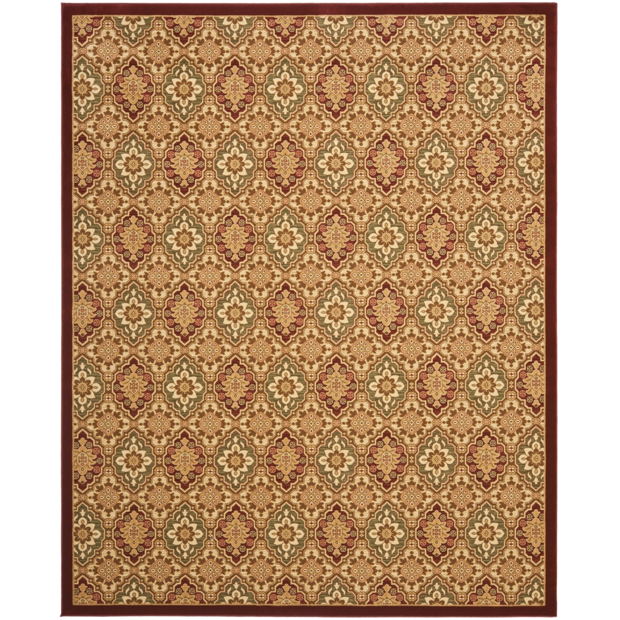 SAFAVIEH Treasures Collection TRE217-4012 Red / Ivory Rug - 4' X 6'