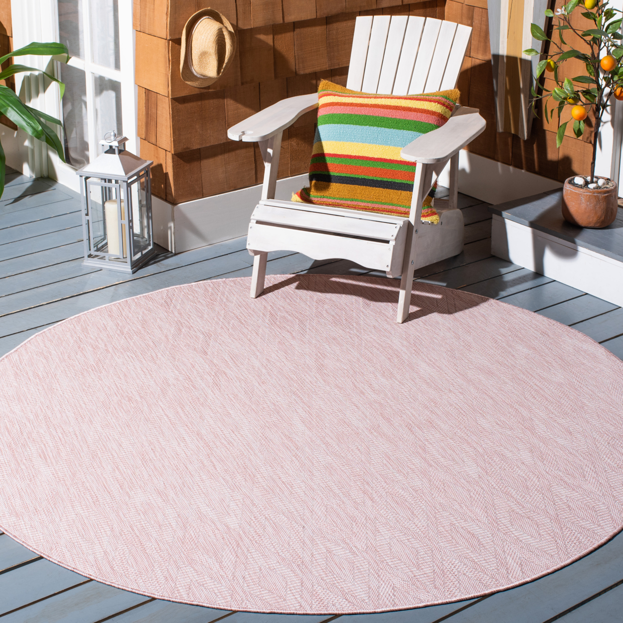 SAFAVIEH Outdoor CY8522-56222 Courtyard Collection Pink Rug - 2' 3 X 8'