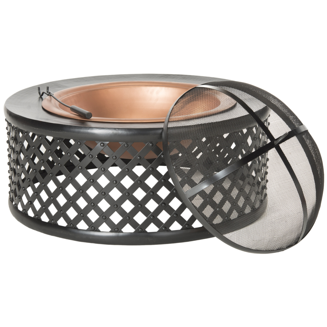 SAFAVIEH Outdoor Collection Jamaica Fire Pit Copper/Black