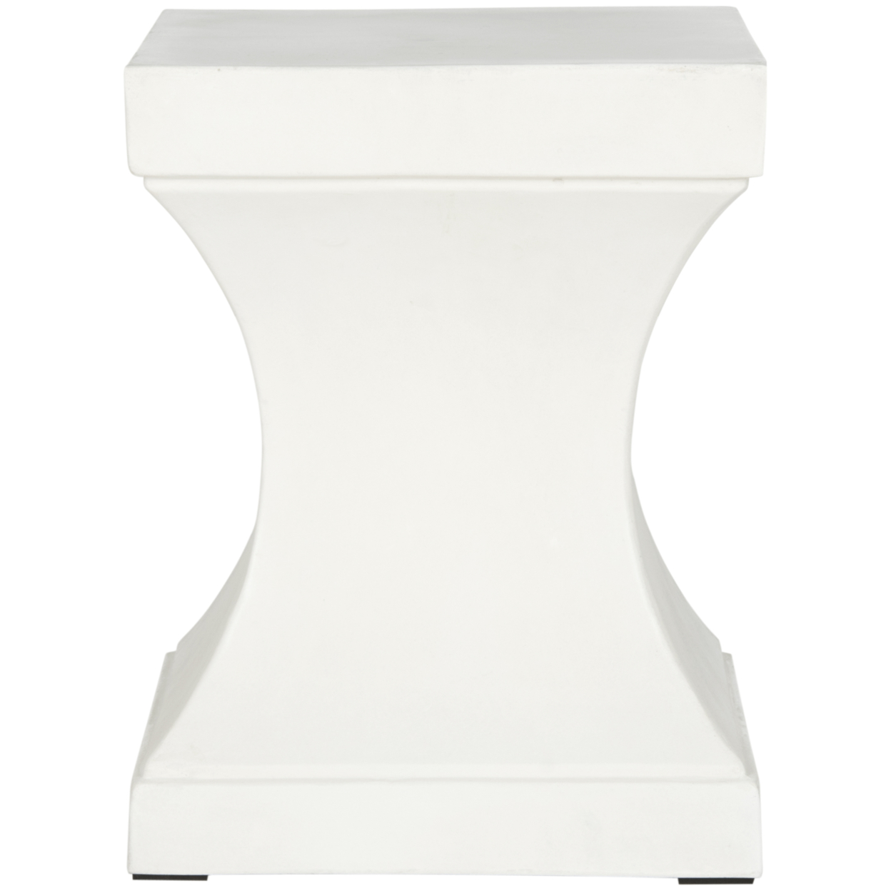 SAFAVIEH Outdoor Collection Curby Concrete Accent Stool Ivory
